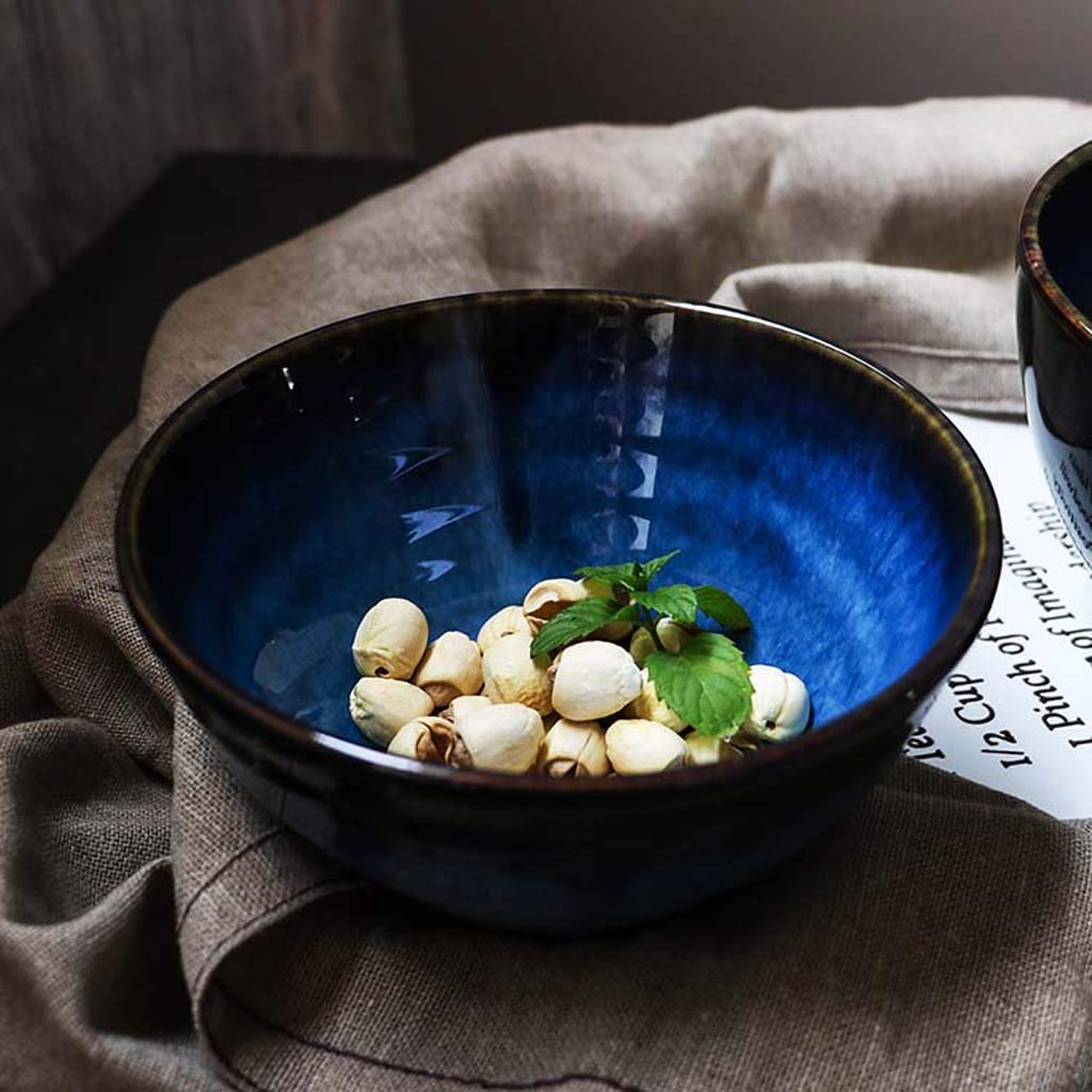 食器 poo Zxw 5.5Inch Ceramic Salad Bowl Vintage Kiln Change Ceramic Bowl